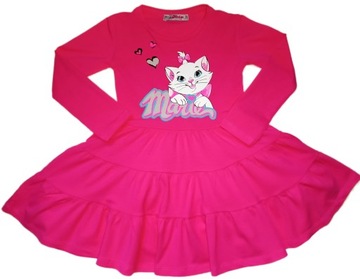 Сукня для дівчинки 128 рожевий з кошеням з довгим рукавом