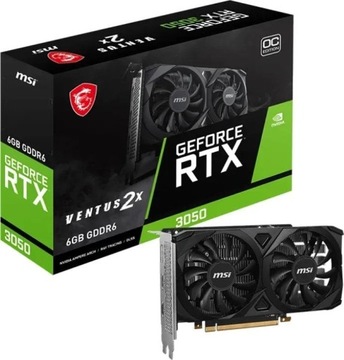 Видеокарта MSI RTX 3050 VENTUS 2X OC 6GB DDR6