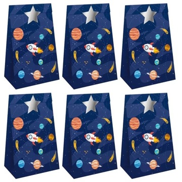 Конфеты сумки конфеты сувениры день рождения детский сад космос 6 шт