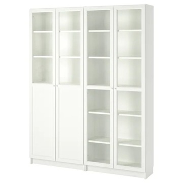 IKEA BILLY OXBERG книжный шкаф белый стекло 160x30x202 см