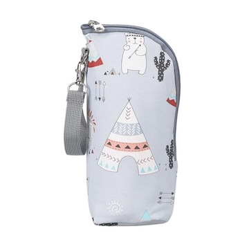 * Baby Bottle Warmer Bag, Feeding Nursing Tote Bags, Breastmilk Cartoon Gray