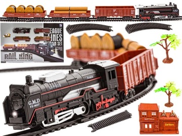 Реалистичная Железная Дорога Rail King-Паровоз + 3 Вагона