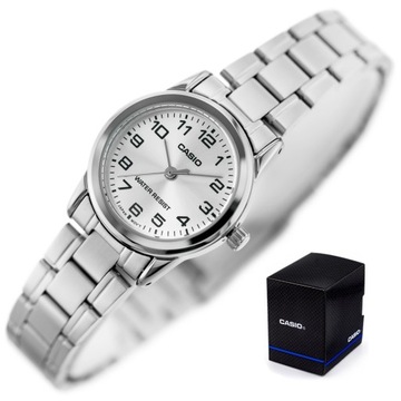 Casio LTP-V001D женские часы + коробка + гравер цифры стальной браслет