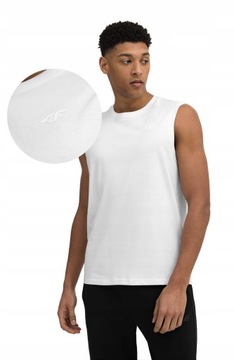 Чоловіча футболка без рукавів 4F SS23 m016 білий M