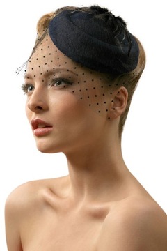 Женская шляпа-вуалетка с вуалью из фетра в стиле ретро