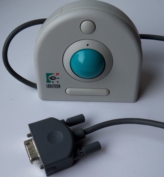 Винтажный 30-летний Трекман Logitech portable Mouse T-CC3