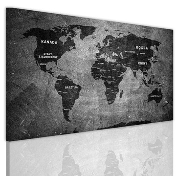 Изображение картины на стену, настенная карта мира 60x120