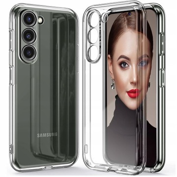 Чехол для SAMSUNG Galaxy S23 5G тонкая задняя крышка тонкий чехол прозрачный + стекло 9H