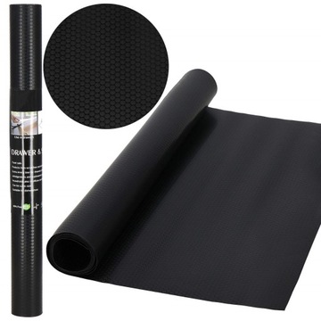 Захисний килимок для ящика шафи нековзний 300X50 см Плямистий Чорний