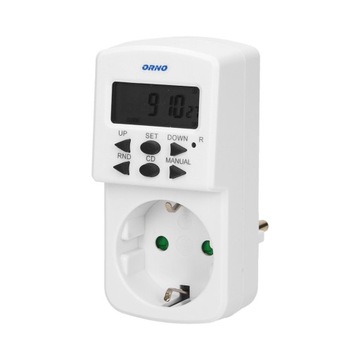 Elektroniczny programator 230V LCD Schuko PRO ORNO