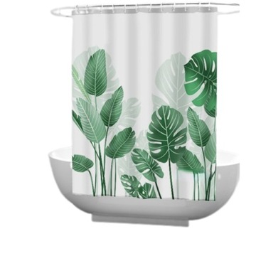 3D печатные тропические зеленые растения ванная комната водонепроницаемая занавеска для душа