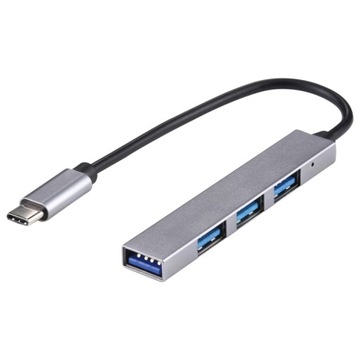 4 x USB 3.0 до USB-C / Type-C HUB Silver Grey