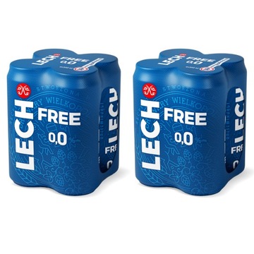 Безалкогольне пиво Lech Free 0% lager 8 x 500ml може 2x чотири упаковки