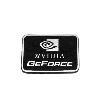 Наклейка емблема NVIDIA GeForce срібло 24x17mm