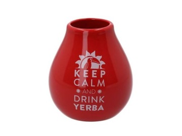 Matero керамічний червоний зазор 350ml Keep Calm