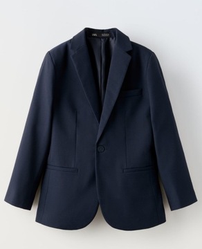 Zara куртка для хлопчиків зі структурованої тканини темно-синій 152