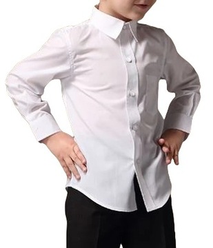 Рубашка для мальчиков белая причастие с длинным рукавом школа 122