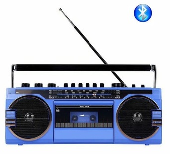 Магнитофон с USB кассетой X-bass микрофон MP3 радио MK-132 BT TF AUX blu