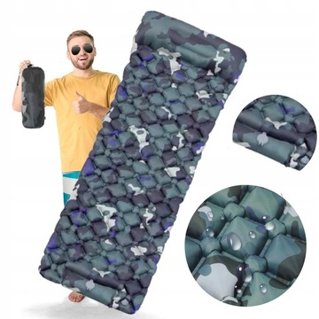 Туристичний надувний матрац килимок з подушкою легкий кемпінг камуфляж намет