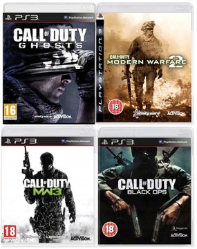 Call of Duty Ghosts, Black Ops, Modern Warfare 2 + 3 PS3