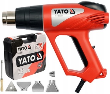 YATO электрическая тепловая пушка 2000 Вт 350°c 550°C аксессуарами насадки + чехол
