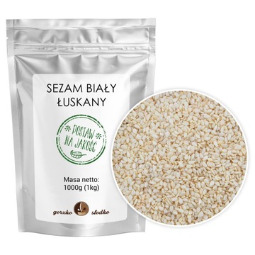 SEZAM BIAŁY łuskany premium ziarna sezamu 1kg