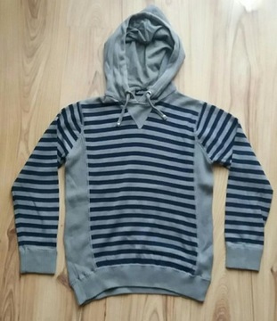 сірий светр з капюшоном для хлопчиків 146 в смужку