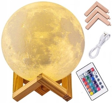 Нічник 3D лампа місяць 48 см Місячне світло RGB Зоряний проектор + пульт дистанційного керування