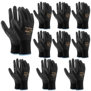 10шт) защитные перчатки полистер перчатки. 9