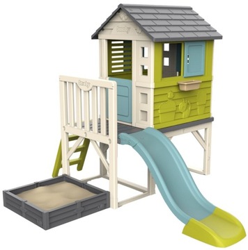 Smoby свайный домик набор с песочницей детская площадка Горка сад