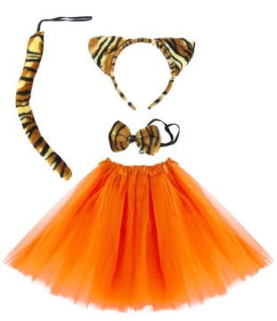 Комплект одягу тигра наголов'я хвіст краватка-метелик тюлева спідниця пачка 40 см