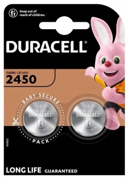 Duracell литиевая батарея CR 2450 2 шт