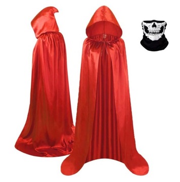 Красная длинная накидка с капюшоном + маска вампира zoombii