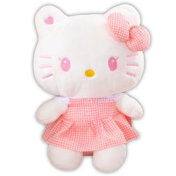 Талисман котенок Hello Kitty в платье розовый большой 40 см плюшевый милый