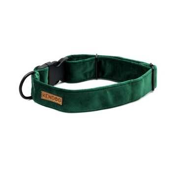 Велюровый ошейник DL Dog ручной работы Velvet GREEN 4cm M