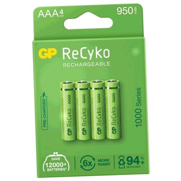 Акумуляторні батареї GP Recyko + R3 AAA 1000mAh x4