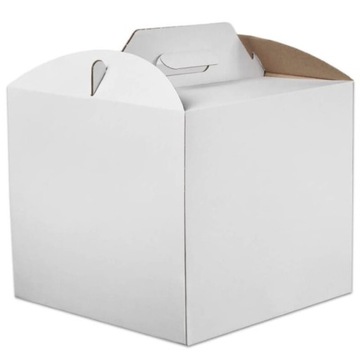 Коробка коробки біла з ручкою 26кс26кс25км контейнер торта торта