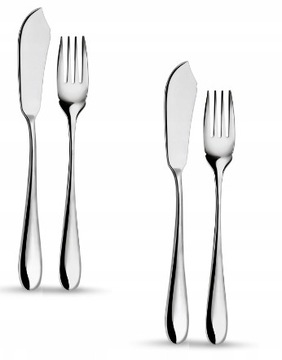 Набор столовых приборов вилка + нож для рыбы, серебряная посуда, подарок