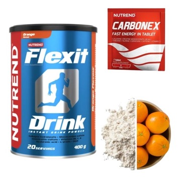 NUTREND FLEXIT DRINK 400g Orange + 1 таблетка Carbonex підтримка суглобів