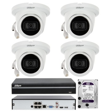 Комплект IP-видеонаблюдения Dahua 4ХКАМЕРА 4mpx PoE IR30