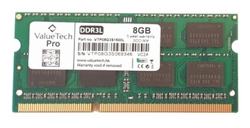 Оперативная память RA059 для ноутбука ValueTech 8 ГБ 1X8 ГБ 1600 DDR3L
