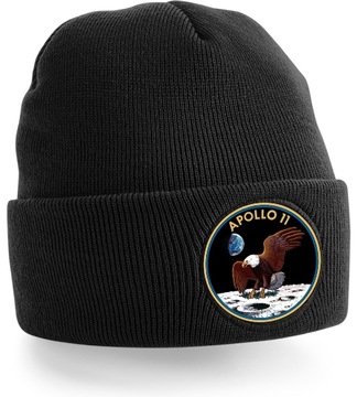 Черная зимняя шапка Apollo 11 space mission