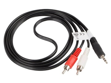 МИНИ-ДЖЕК 3,5 ММ АУДИО КАБЕЛЬ 3 PIN-> 2X RCA 1,5 М