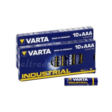 Комплект щелочных батарей Varta Industrial AAA R03