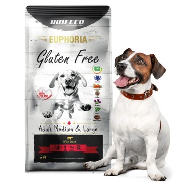 BIOFEED EUPHORIA сухой корм с говядиной для собак средних и крупных пород 12 кг