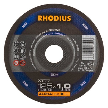 Диск для резки металла сталь 125X1. 0 XT77 RHODIUS