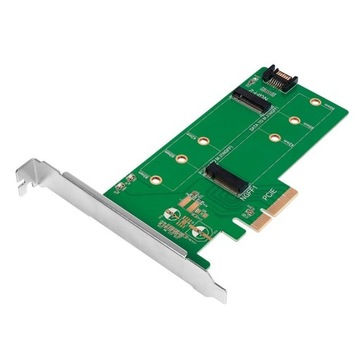 LogiLink подвійний адаптер M. 2 PCIe для SATA і PCIe SATA SSD