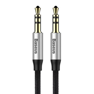 Baseus Yiven M30 стерео аудио кабель AUX 3,5 мм мужской мини джек 1 м серебро-c