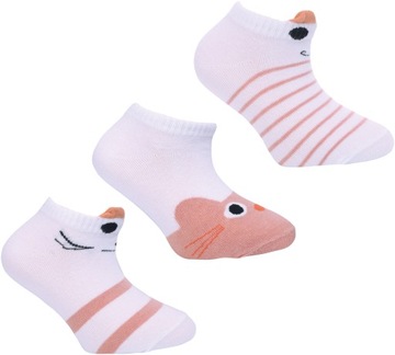Дитячі шкарпетки з низькими вушками, бавовняні шкарпетки з кішками, 3 упаковки, 27-30