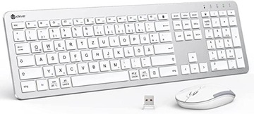 Бездротова клавіатура + миша iClever білий німецький макет QWERTZ